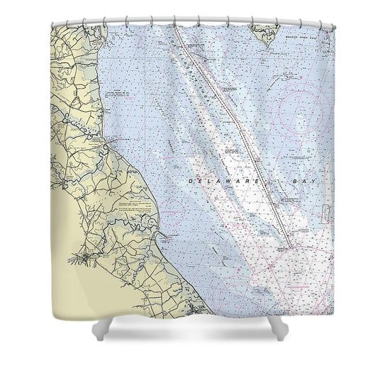 Delaware Bay Delaware Nautical Chart Shower Curtain