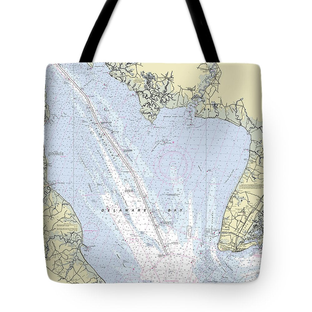 Delaware Bay New Jersey Nautical Chart - Tote Bag