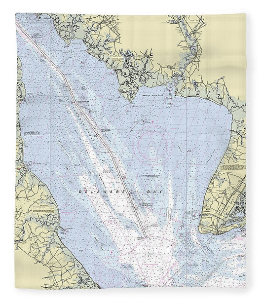 Delaware Bay New Jersey Nautical Chart Blanket