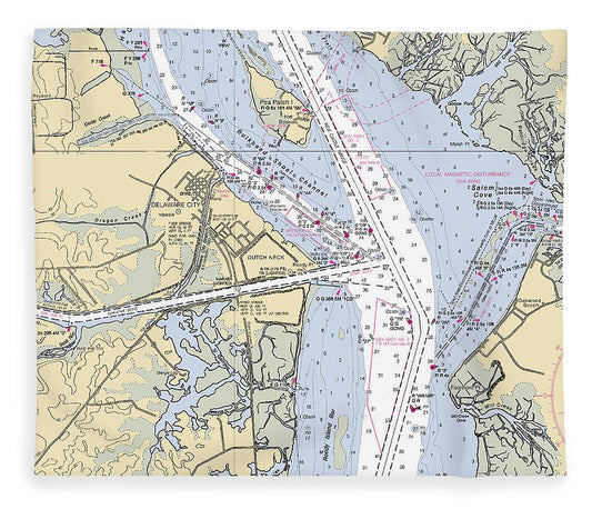 Delaware City Delaware Nautical Chart Blanket