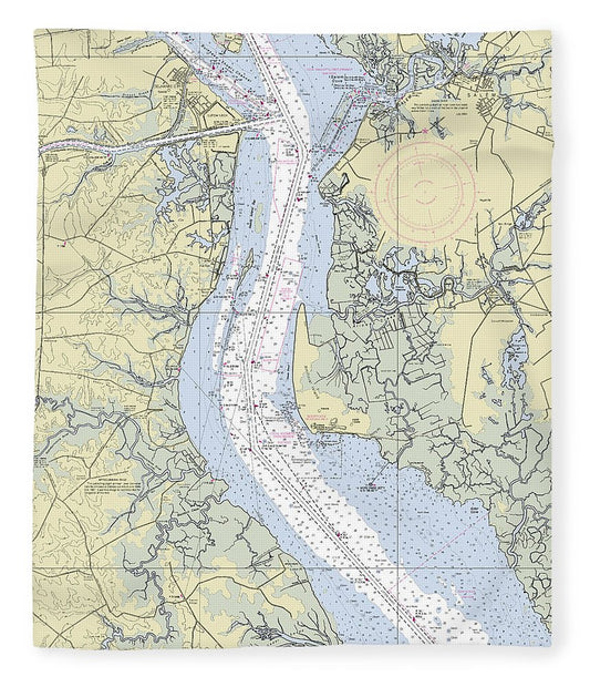 Delaware River And Canal Delaware Nautical Chart Blanket