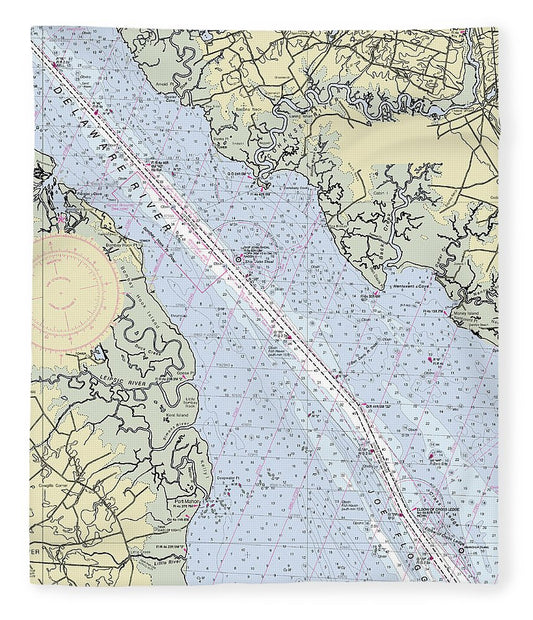 Delaware River And Dover Delaware Nautical Chart Blanket