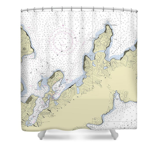 Dutch Harbor Alaska Nautical Chart Shower Curtain
