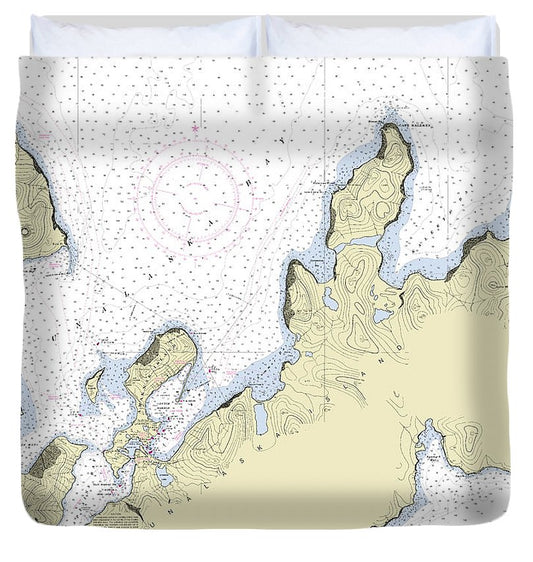 Dutch Harbor Alaska Nautical Chart Duvet Cover