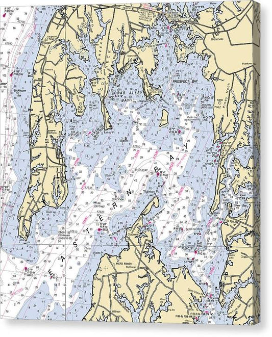 Eastern Bay-Maryland Nautical Chart Canvas Print