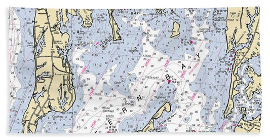 Eastern Bay-maryland Nautical Chart - Bath Towel