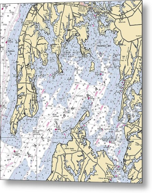 A beuatiful Metal Print of the Eastern Bay-Maryland Nautical Chart - Metal Print by SeaKoast.  100% Guarenteed!
