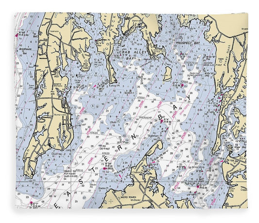 Eastern Bay Maryland Nautical Chart Blanket