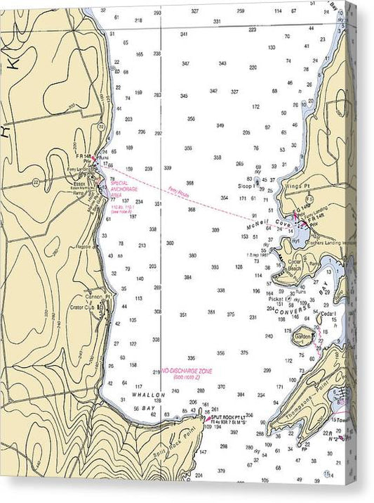 Essex-Lake Champlain  Nautical Chart Canvas Print