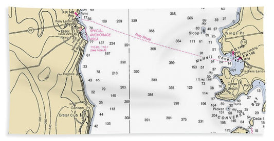 Essex-lake Champlain  Nautical Chart - Beach Towel
