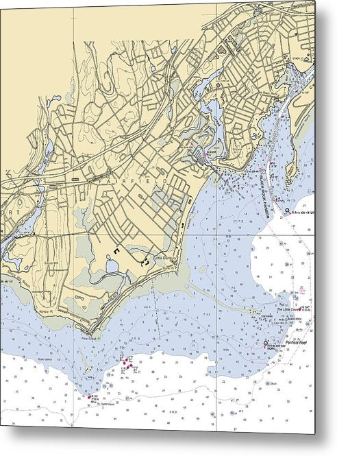 Fairfield, Southport, Bridgeport, CT Nautical Chart Sign / Made online to Order