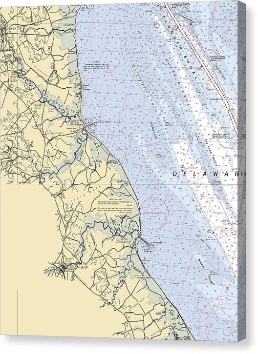 Floggers Shoal-Delaware Nautical Chart Canvas Print