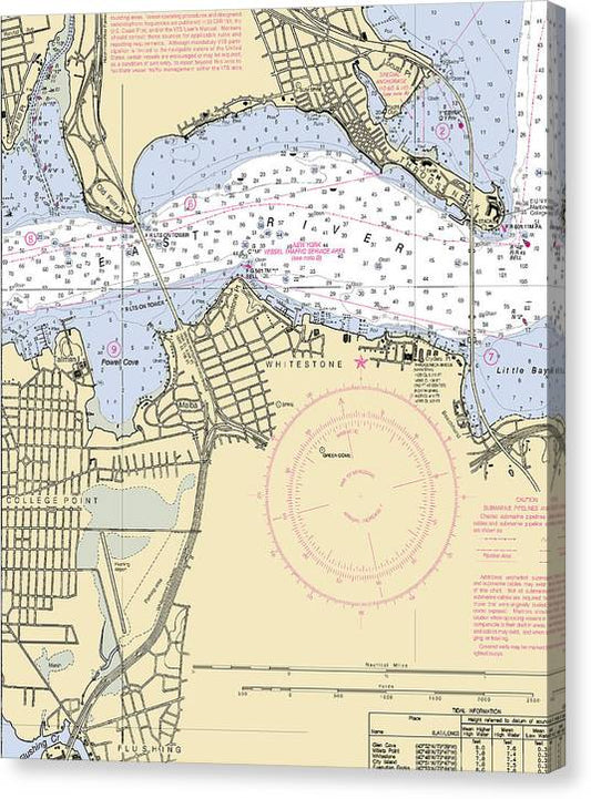Flushing-New York Nautical Chart Canvas Print
