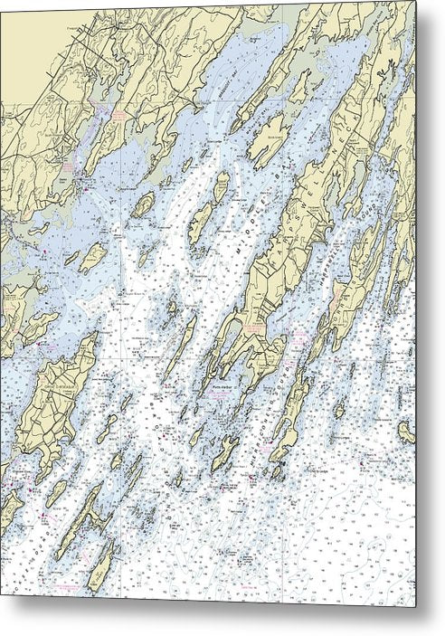 A beuatiful Metal Print of the Freeport Maine Nautical Chart - Metal Print by SeaKoast.  100% Guarenteed!