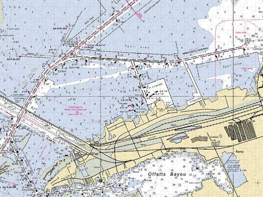 Galveston And Offatts Bayou Texas Nautical Chart Puzzle