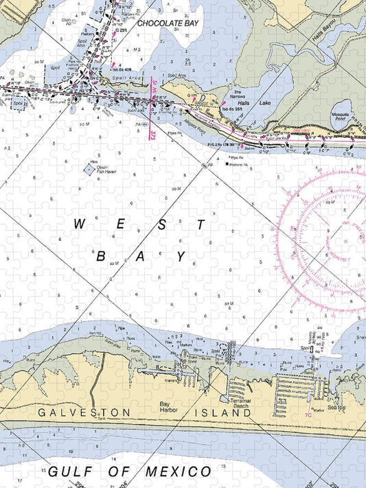 Galveston Terramar Beach Texas Nautical Chart Puzzle