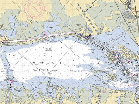 Galveston West Bay Texas Nautical Chart Puzzle