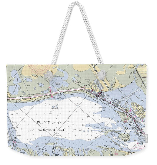 Galveston West Bay-texas Nautical Chart - Weekender Tote Bag
