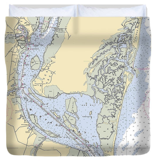 Georgetown South Carolina Nautical Chart Duvet Cover