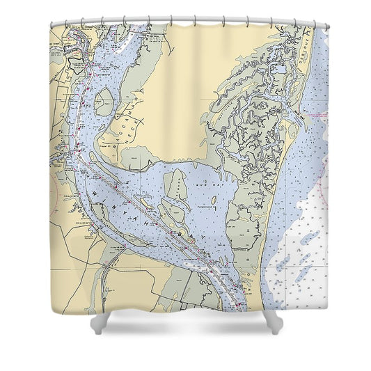 Georgetown South Carolina Nautical Chart Shower Curtain