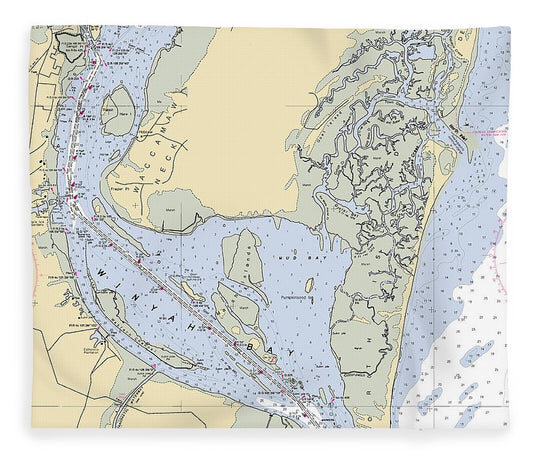 Georgetown South Carolina Nautical Chart Blanket