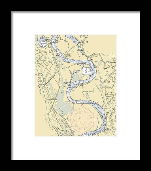 Glastonbury-connecticut Nautical Chart - Framed Print