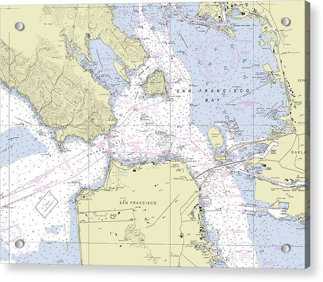 Golden Gate California Nautical Chart - Acrylic Print – 8.000" x 6.000" – Acrylic Nautical Chart Print by SeaKoast.