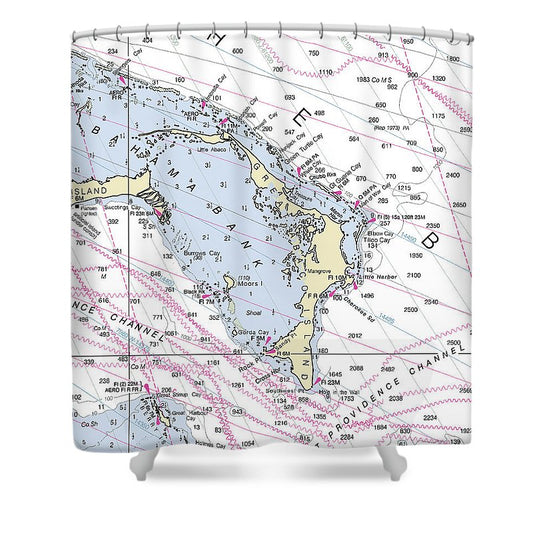 Great Abaco Bahamas Nautical Chart Shower Curtain