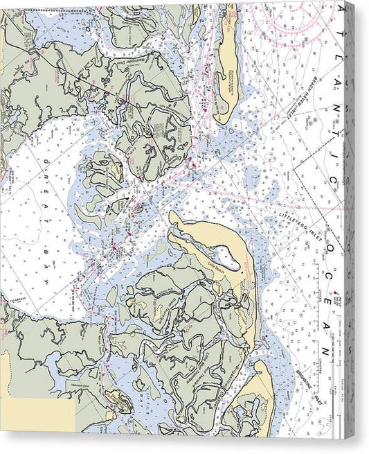 Great Bay-New Jersey Nautical Chart Canvas Print