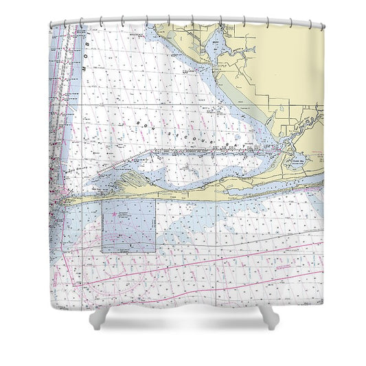 Gulf Shores Alabama Nautical Chart Shower Curtain