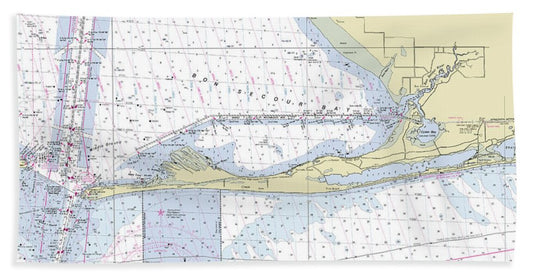 Gulf Shores Alabama Nautical Chart - Beach Towel