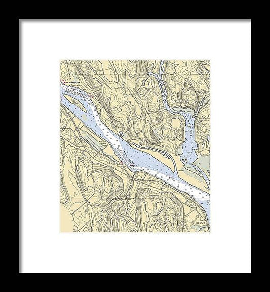 Haddam-connecticut Nautical Chart - Framed Print