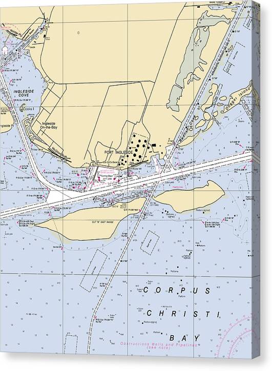 Ingleside-Texas Nautical Chart Canvas Print
