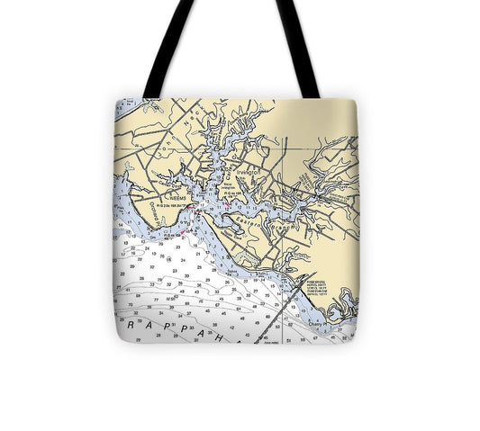 Irvington Virginia Nautical Chart Tote Bag