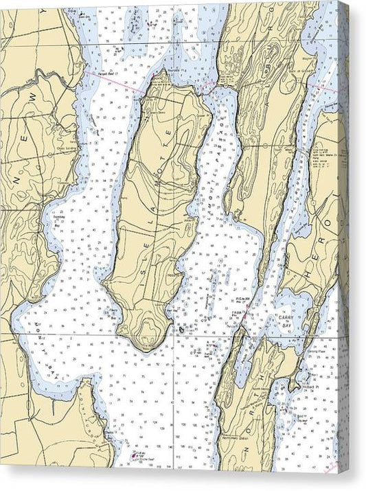Isle La Motte-Lake Champlain  Nautical Chart Canvas Print
