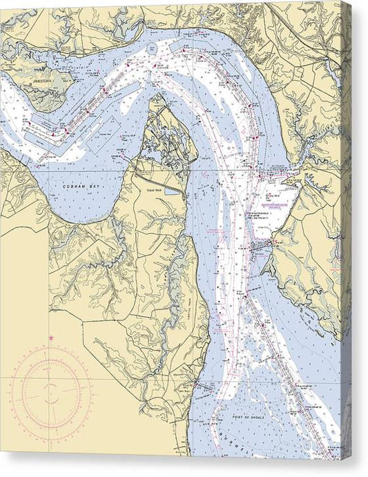 James River -Virginia Nautical Chart _V2 Canvas Print