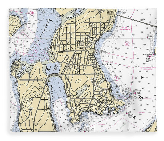 Jamestown  Rhode Island Nautical Chart _V2 Blanket