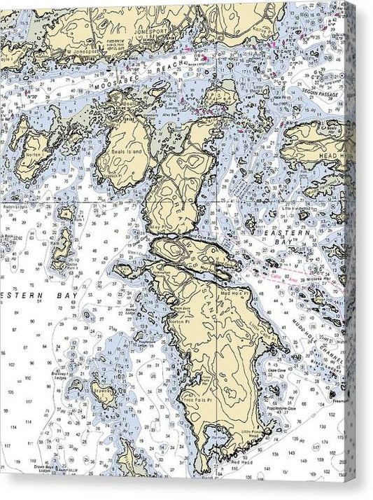 Jonesport-Maine Nautical Chart Canvas Print