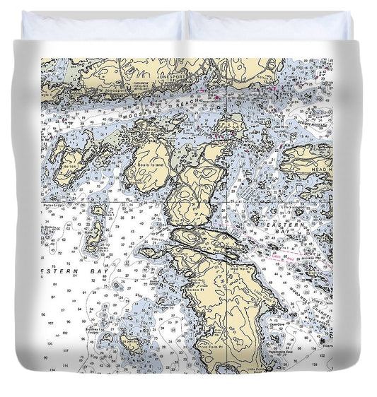 Jonesport Maine Nautical Chart Duvet Cover