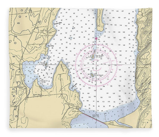 Keller Bay Lake Champlain  Nautical Chart Blanket