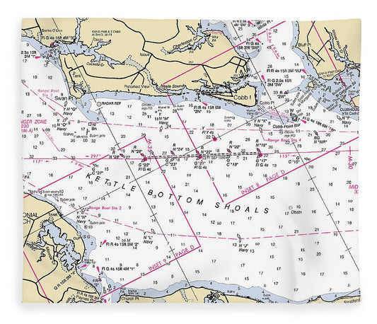 Kettle Bottom Shoals Virginia Nautical Chart Blanket