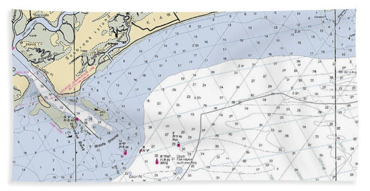 Kiawah Island-south Carolina Nautical Chart - Bath Towel