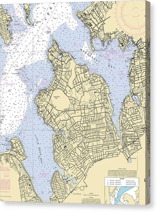 Kings Point-New York Nautical Chart Canvas Print
