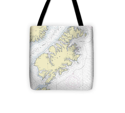 Kodiak Alaska Nautical Chart Tote Bag