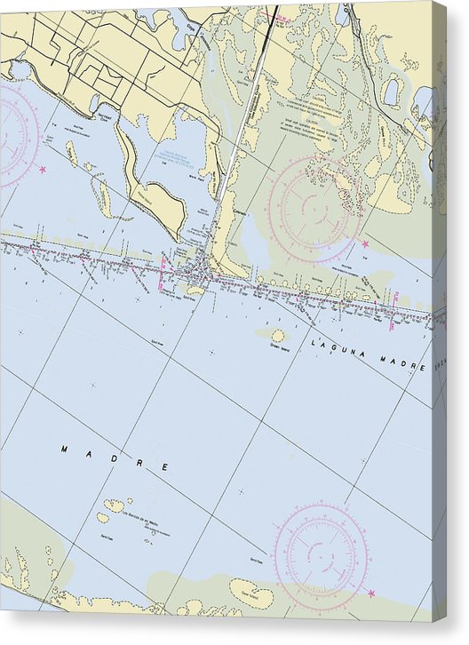 Laguna Madre Texas Nautical Chart Canvas Print