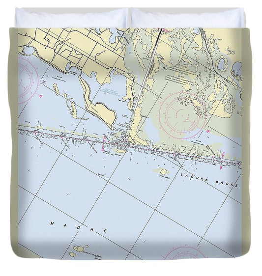 Laguna Madre Texas Nautical Chart Duvet Cover