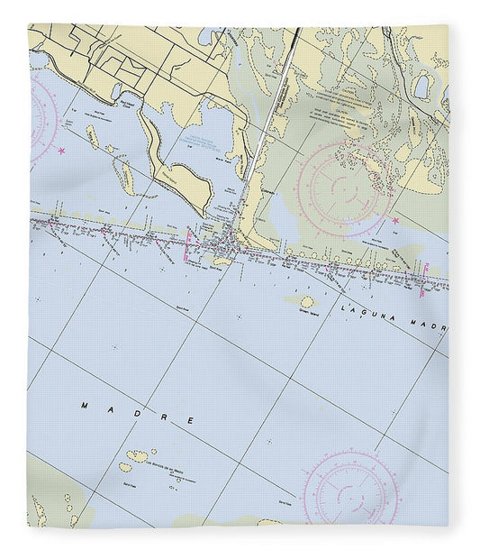 Laguna Madre Texas Nautical Chart Blanket