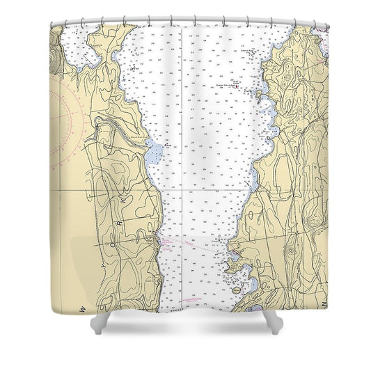 Lake Champlain Lake Champlain  Nautical Chart Shower Curtain