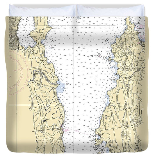 Lake Champlain Lake Champlain  Nautical Chart Duvet Cover