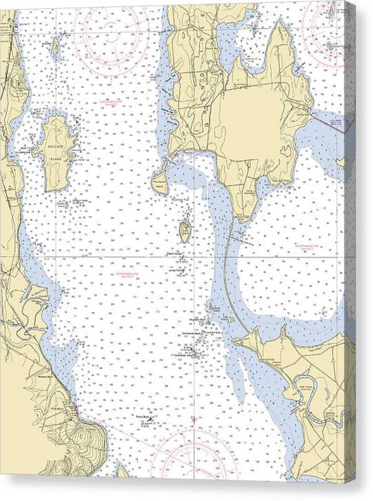 Lake Champlain -Lake Champlain  Nautical Chart _V2 Canvas Print